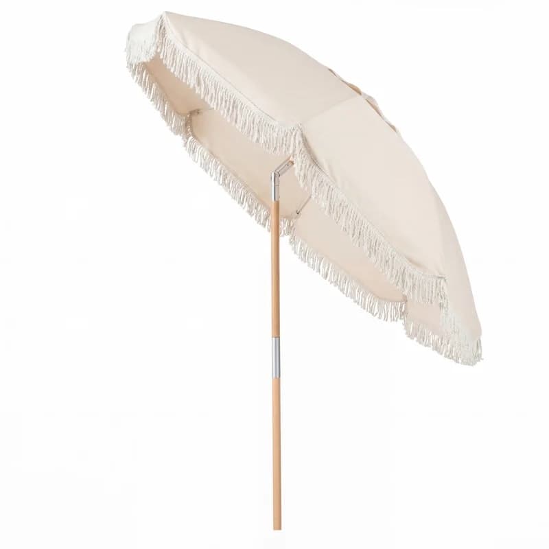 Fringe Cream Umbrella